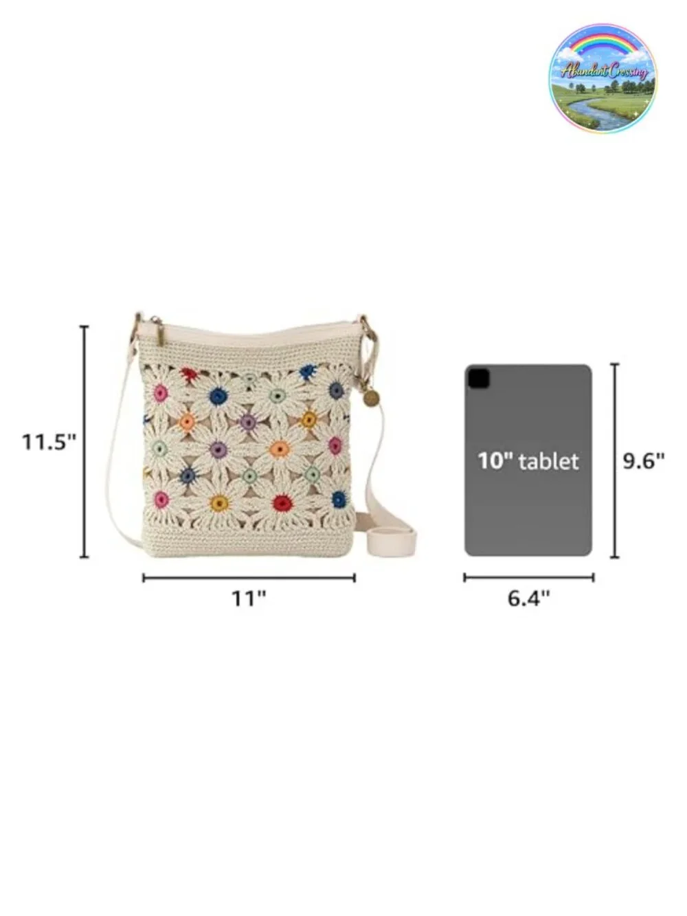Hand-Crocheted Crossbody Purse with Adjustable Strap, Vegan Certified Recycled